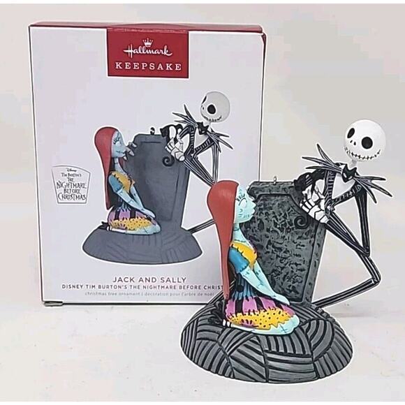 Hallmark Keepsake 2022 Jack and Sally Ornament Nightmare Before Christmas U3 - Picture 1 of 9